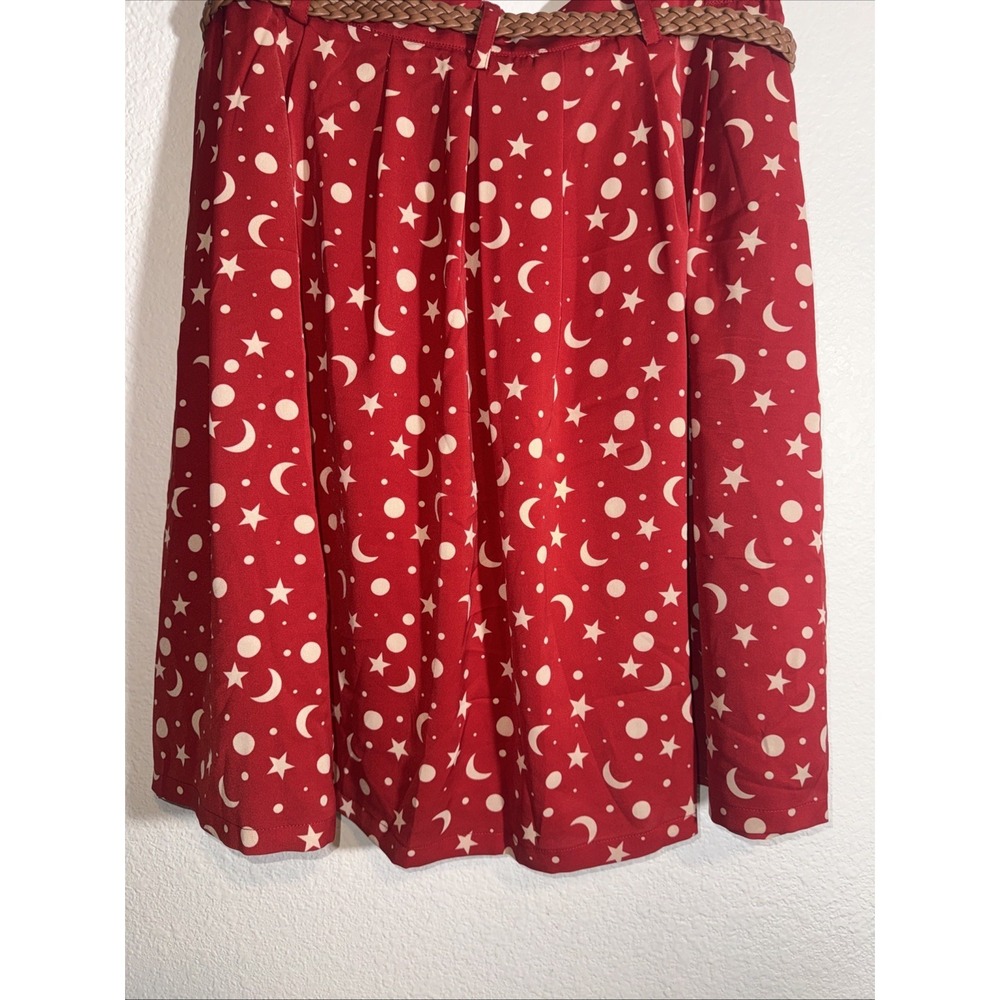 Modcloth Skirt Red Moon & Stars Large Whimsigoth Witch Cottage Core NWT - Picture 10 of 16